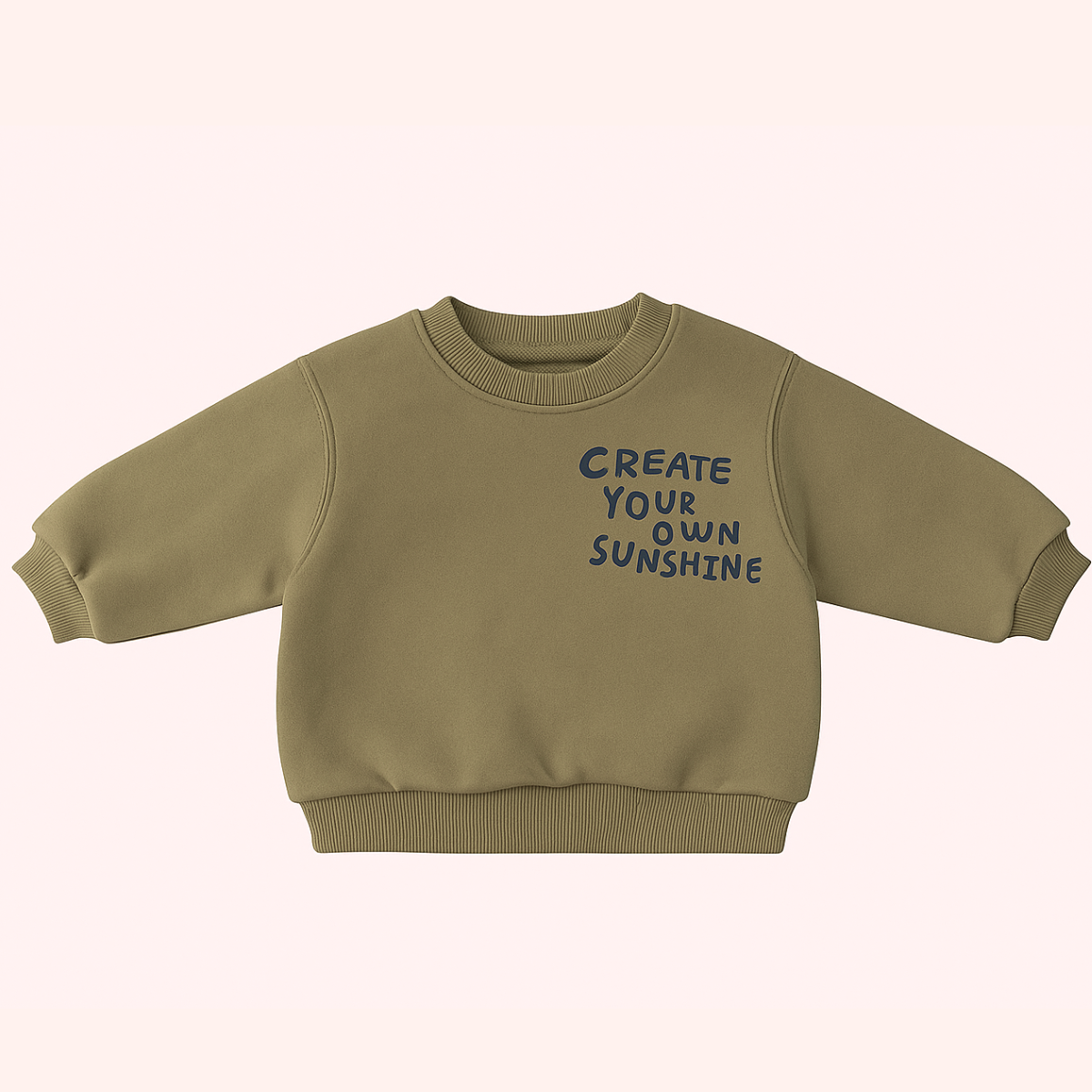 Kids Pullover Sweater | Long Sleeve | Crew Neck Elastic Waistband