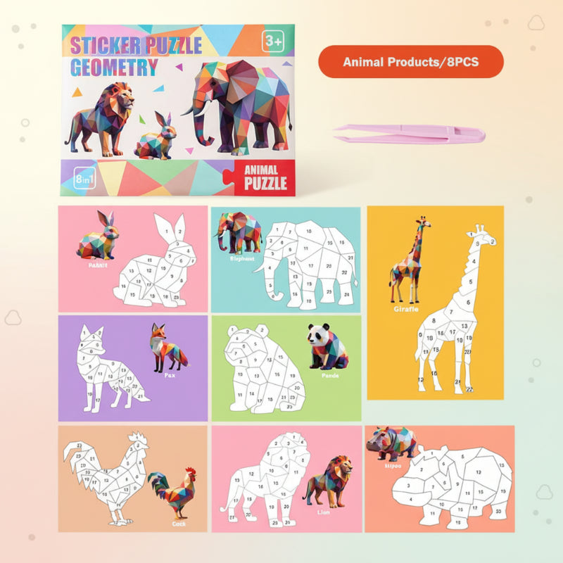 Kids Three Dimensional Sticker Puzzle | Geometric Design | Boys and