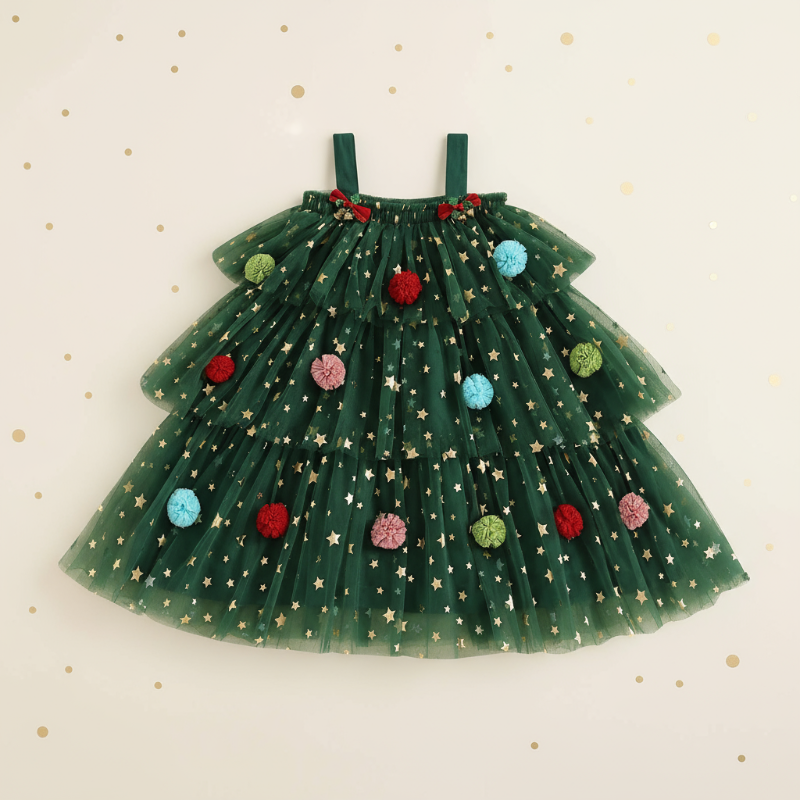Kids Party Dress | Star Accents | Structured Fit Machine for All Ages