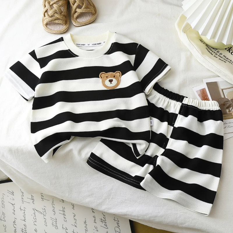 Kids Stripe Set | Two-Piece Design | Summer Outfit Cotton for Boys