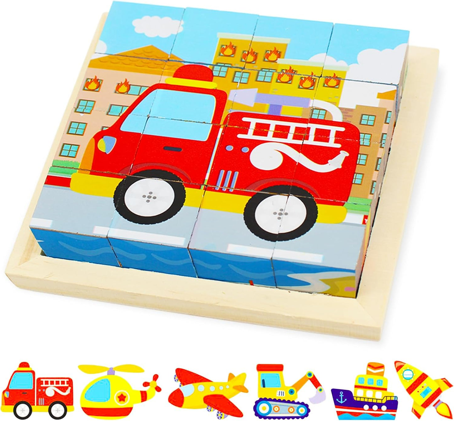 Kids Cube Puzzle | Wooden Block | Three Dimensional Brain Game Boys