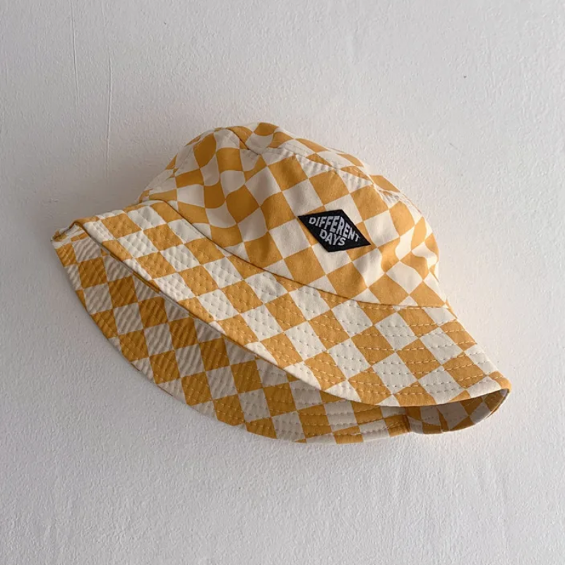 Kids Bucket Hat | Checkered Print | Sun Protection Boys and Girls