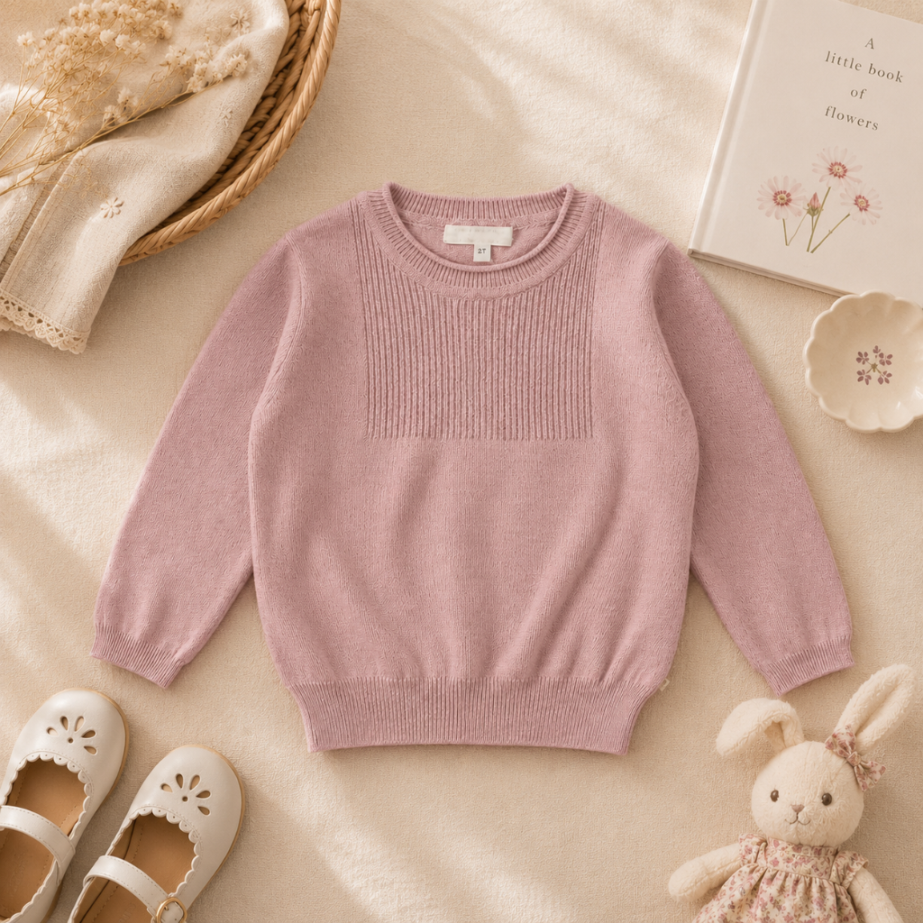 Kids Cotton Pullover | Light Knit | Breathable Sweater Unisex Design