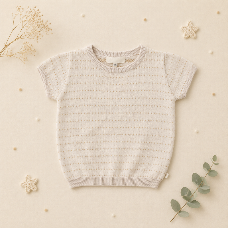 Kids Knit Top | Cardigan Design | Two-Piece Set Unisex Breathable