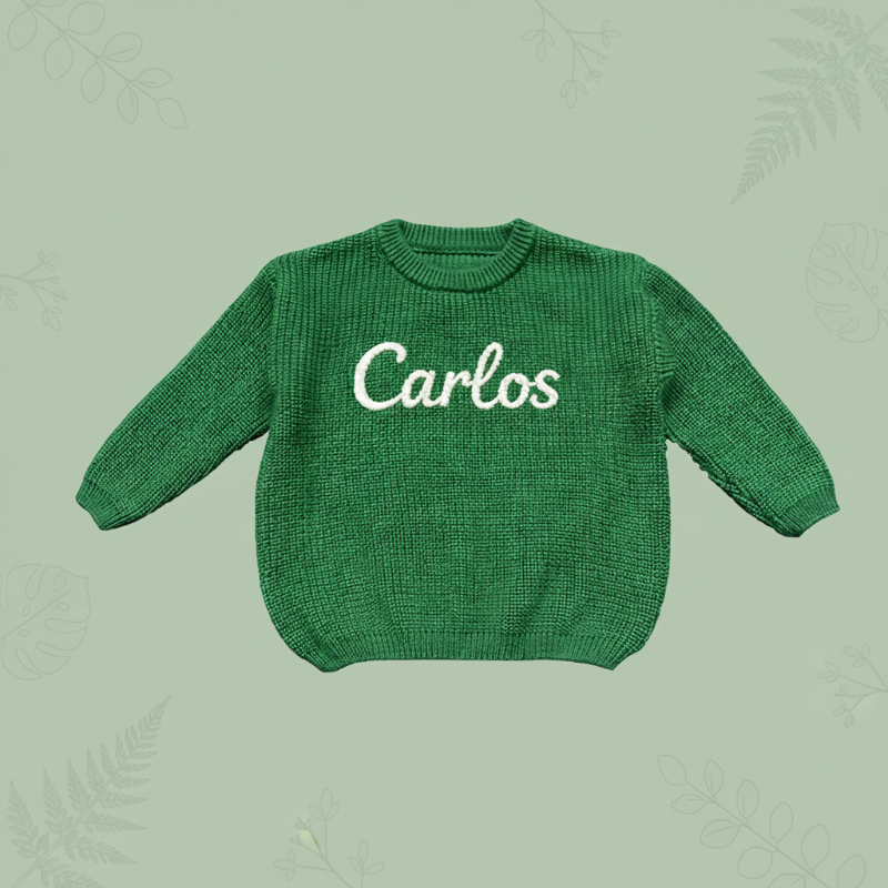 Kids Embroidered Sweater | Personalized Name | Cotton Soft Fabric