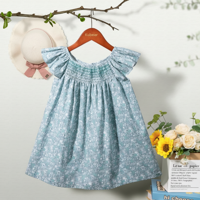 Kids Floral Dress | Flutter Sleeve | Girls Dress Machine for All Ages