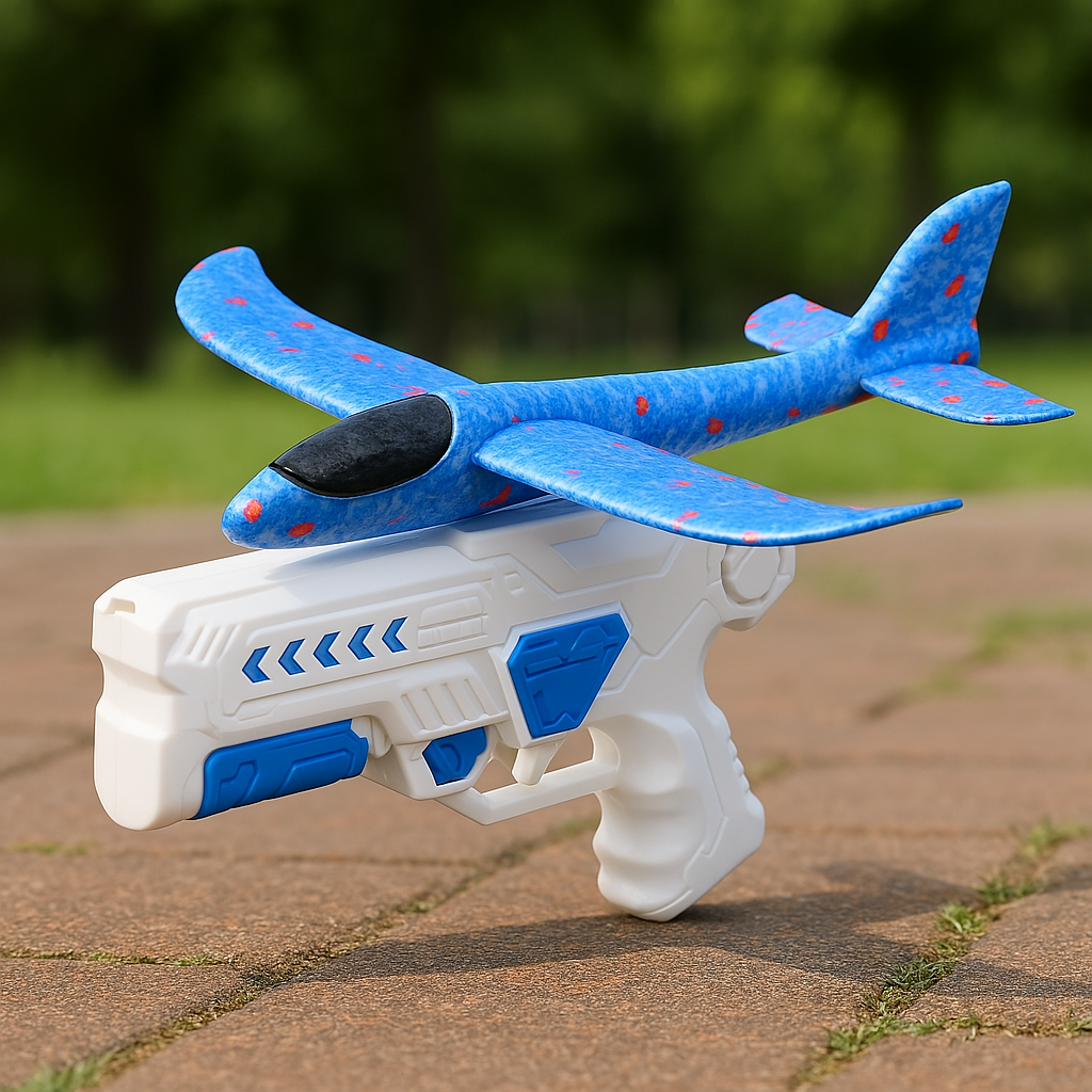 Kids Foam Plane Launcher | Hand-Powered | Outdoor Toy Soft Fabric