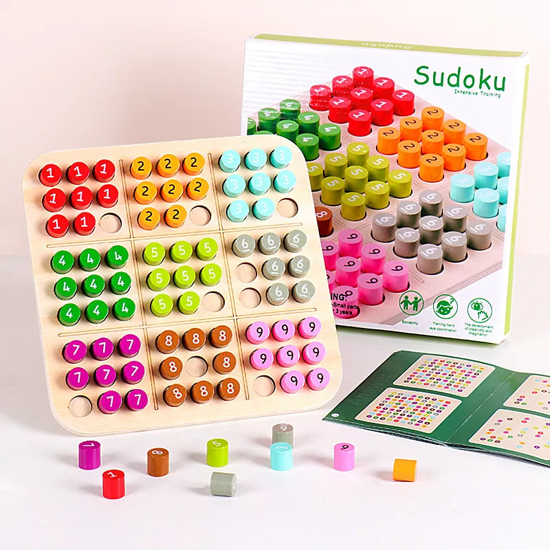 Kids Wooden Sudoku Puzzle | Three Dimensional Brain Game | Logic Toy