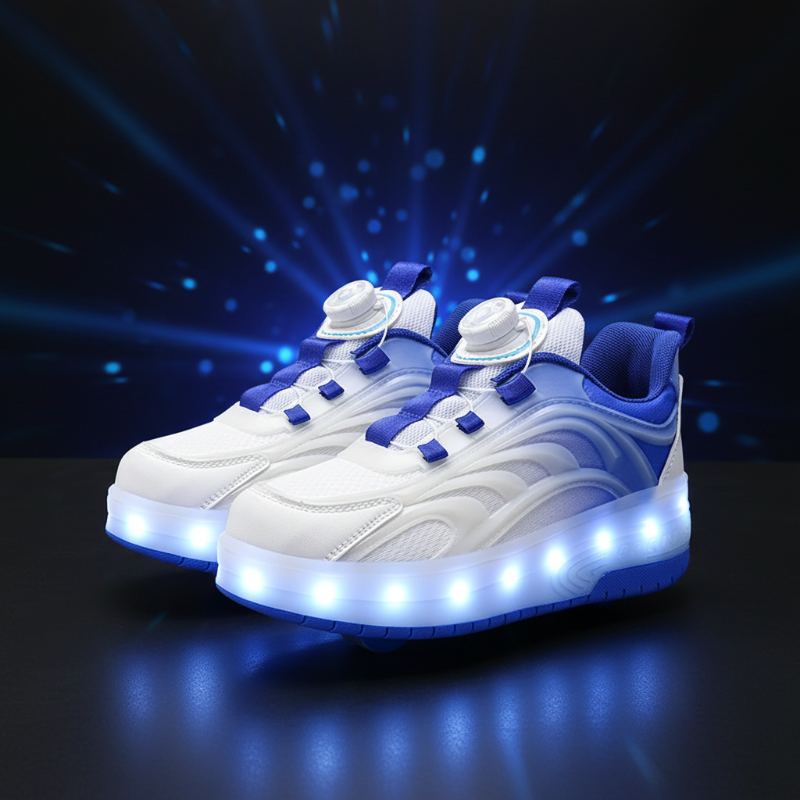 Kids Light Up Skate Shoes | LED Soles | Roller Unisex Design Cotton