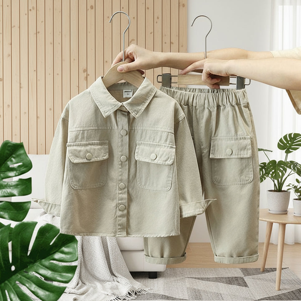 LittleExplorer – Comfortable & Stylish – Kids' Pants & Shirt Set