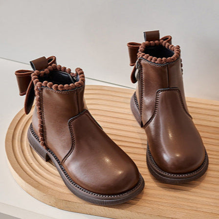 Kids Ankle Boots | Leather Upper | Durable Sole Elastic Waistband