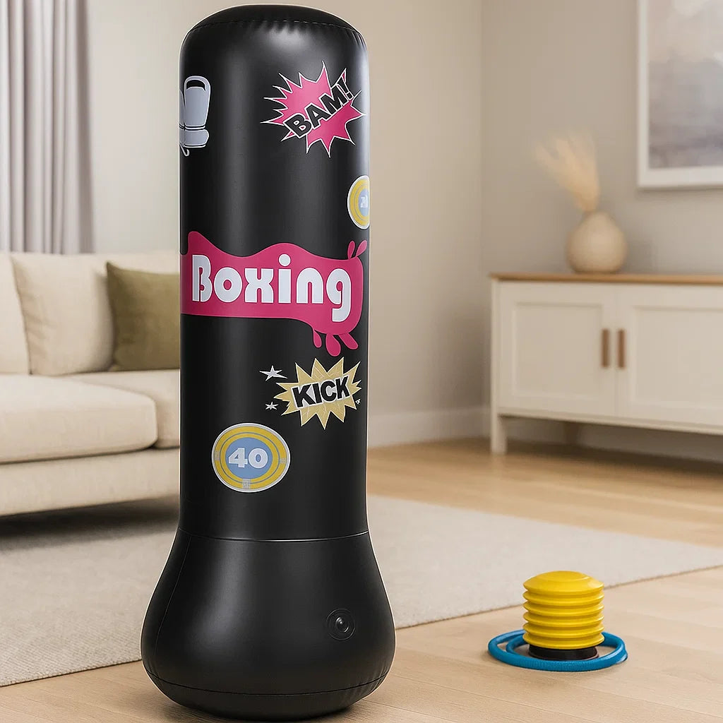 Kids Inflatable Punching Bag | Boxing Gloves Included | Boys and Girls