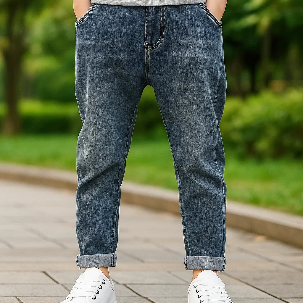 Kids Denim Pants | Slim Fit Design | Elastic Waist Unisex for Boys