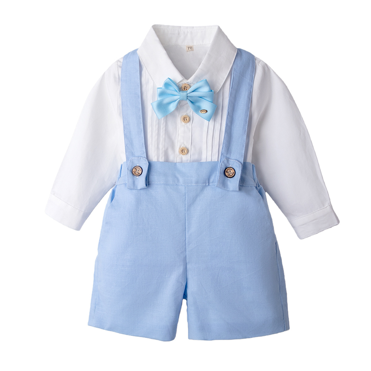 LittleDandy – Classic & Elegant – Cotton Shorts with Suspenders, Bow Tie & Shirt