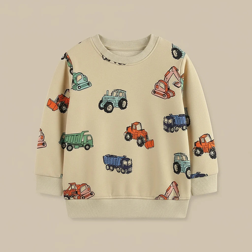 Kids Sweatshirt | Truck Print | Long Sleeve Design Comfortable Wear
