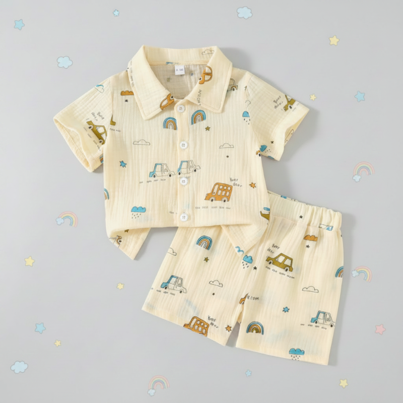 Dinosaur & Car Print Outfit β Cool & Playful β Summer Clothing Set