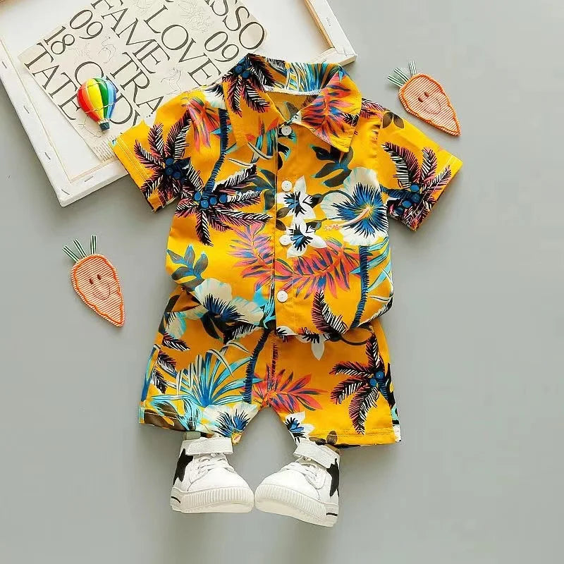 Kids Printed Set | Floral Design | Two-Piece Outfit Unisex Design