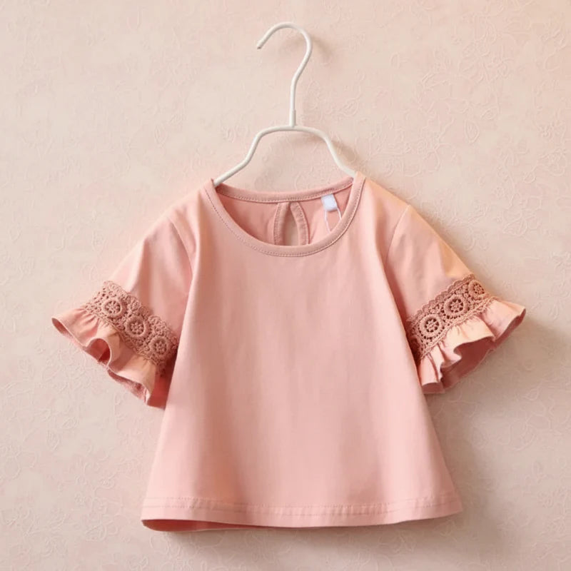 Kids Girls Trumpet Sleeve Top | Lace Sleeves | Structured Boys and