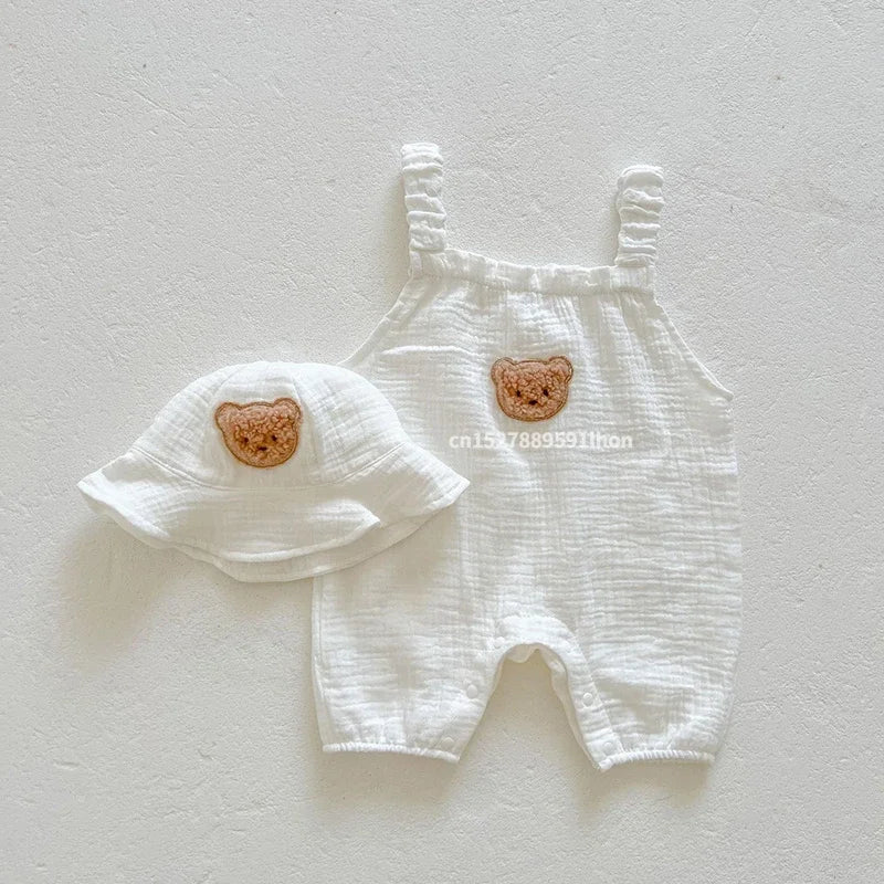 Kids Baby Overalls | Printed Design | Matching Hat Boys and Girls