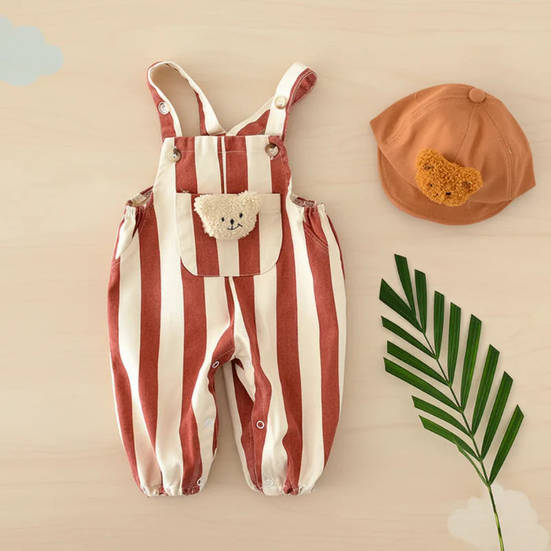 Kids Striped Overall Romper | Snap Closure | Cotton Unisex Design