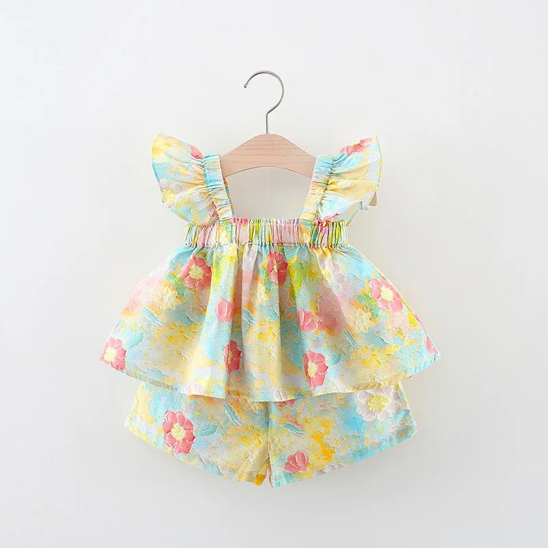 Kids Summer Dress | Floral Print | Sleeveless Cotton Design Girls