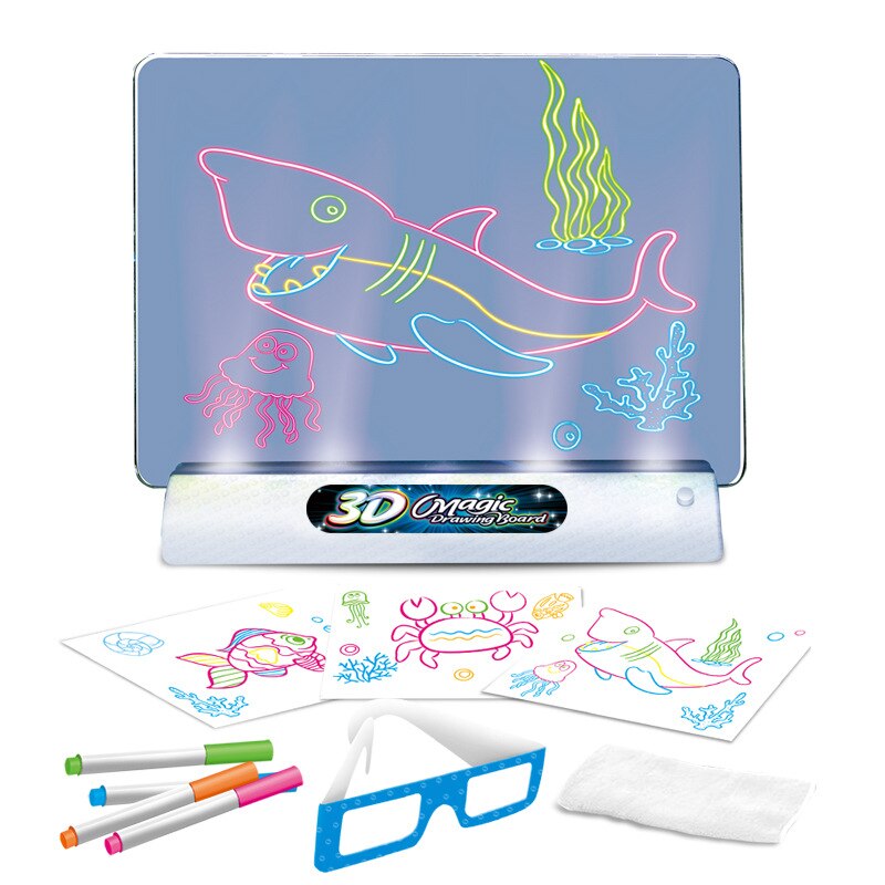 Kids Drawing Board | Glow Effect | Three Dimensional Art Tablet Boys