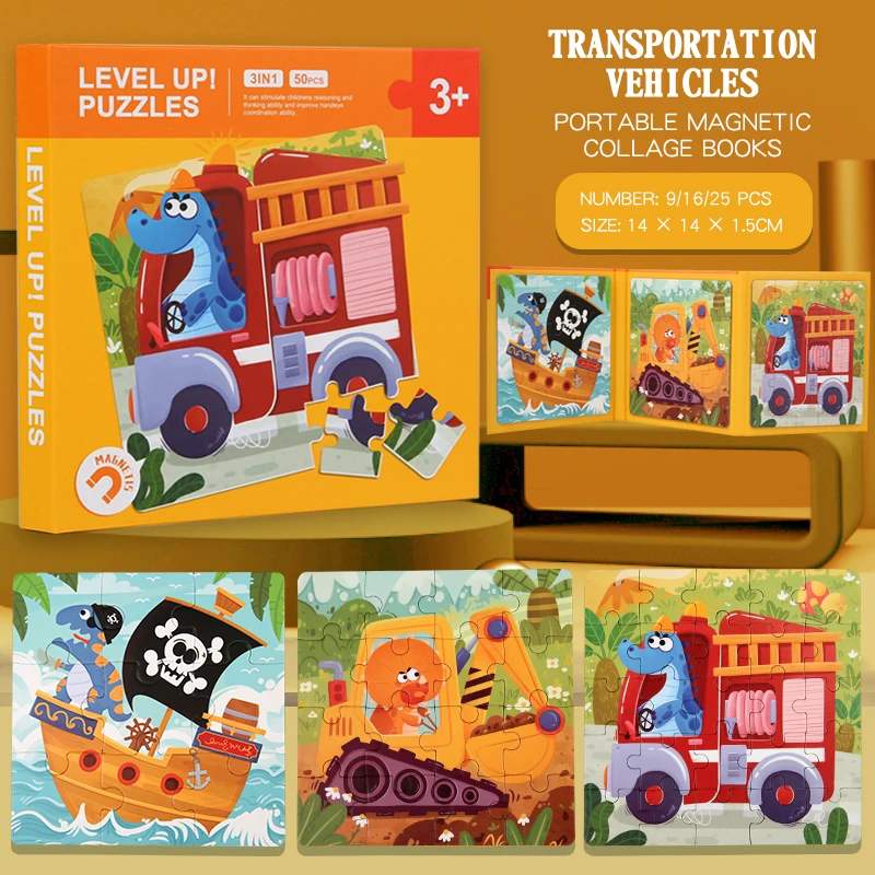 Kids Magnetic Puzzle Book | Animal Friends | Travel Unisex Design