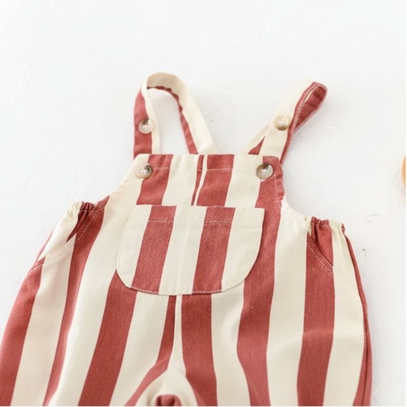 Striped Overall Romper – Soft & Comfortable – Kids Jumpsuit
