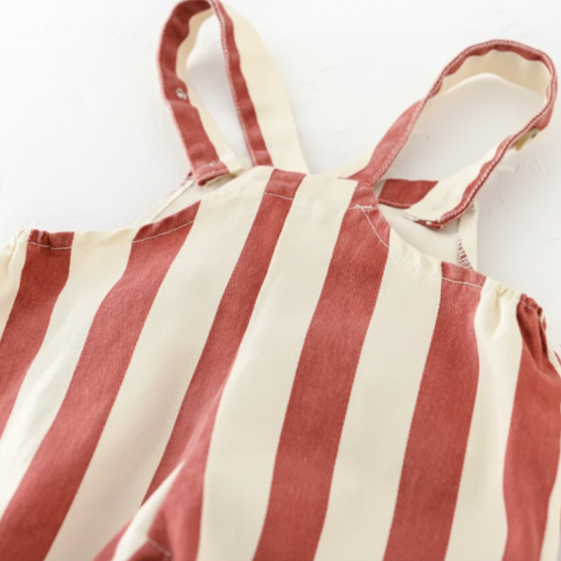Striped Overall Romper – Soft & Comfortable – Kids Jumpsuit