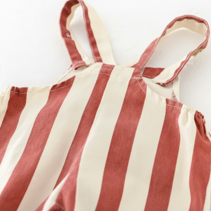 Striped Overall Romper – Soft & Comfortable – Kids Jumpsuit