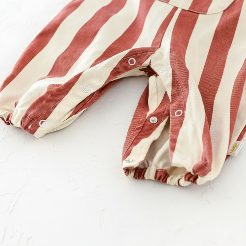 Striped Overall Romper – Soft & Comfortable – Kids Jumpsuit