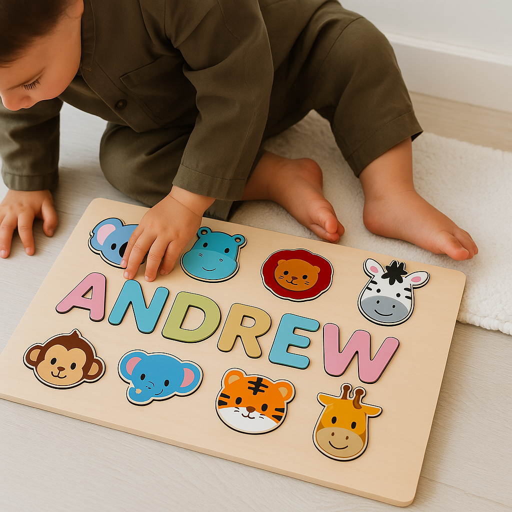 Kids Wooden Puzzle | Personalized Name | Educational Toy Unisex Design