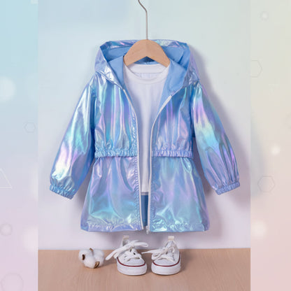 LumiBreeze – Shiny & Light – Children's Rain Jacket with Hood