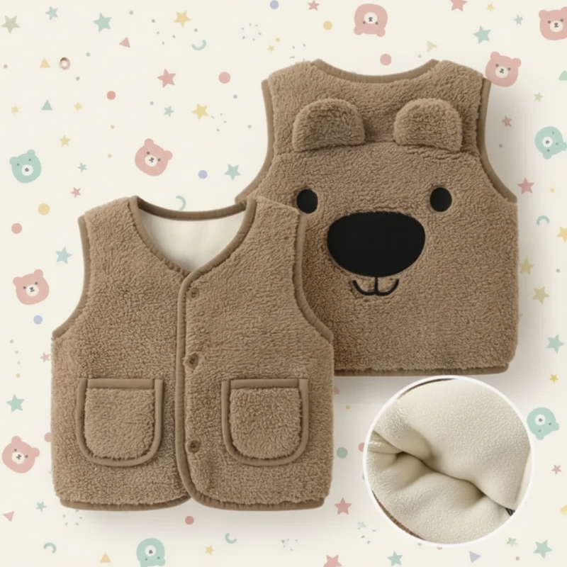 Baby Bear Fleece Vest – Warm & Soft – Children's Bear Vest