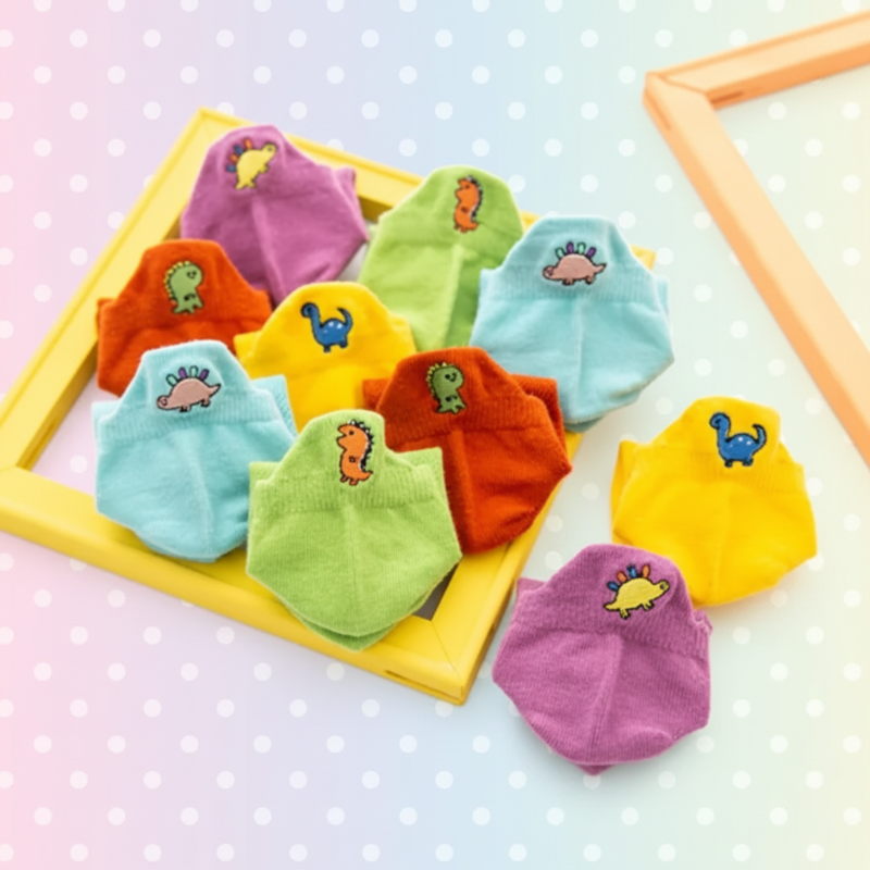 PlayfulToes – Colorful & Soft – Low Children's Socks (Set of 5)