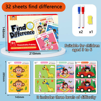 Kids Spot Difference Game | Learning Card Game | Focus Unisex Design