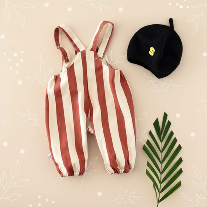 Striped Overall Romper – Soft & Comfortable – Kids Jumpsuit