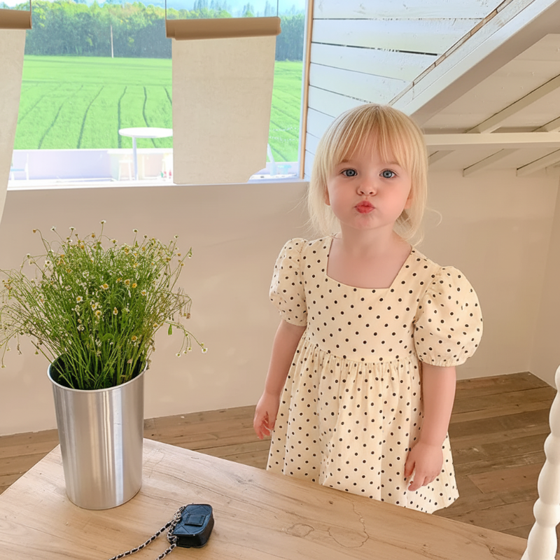 LittleTwinkle – Soft & Comfortable – Girls' Dress with Double Bows