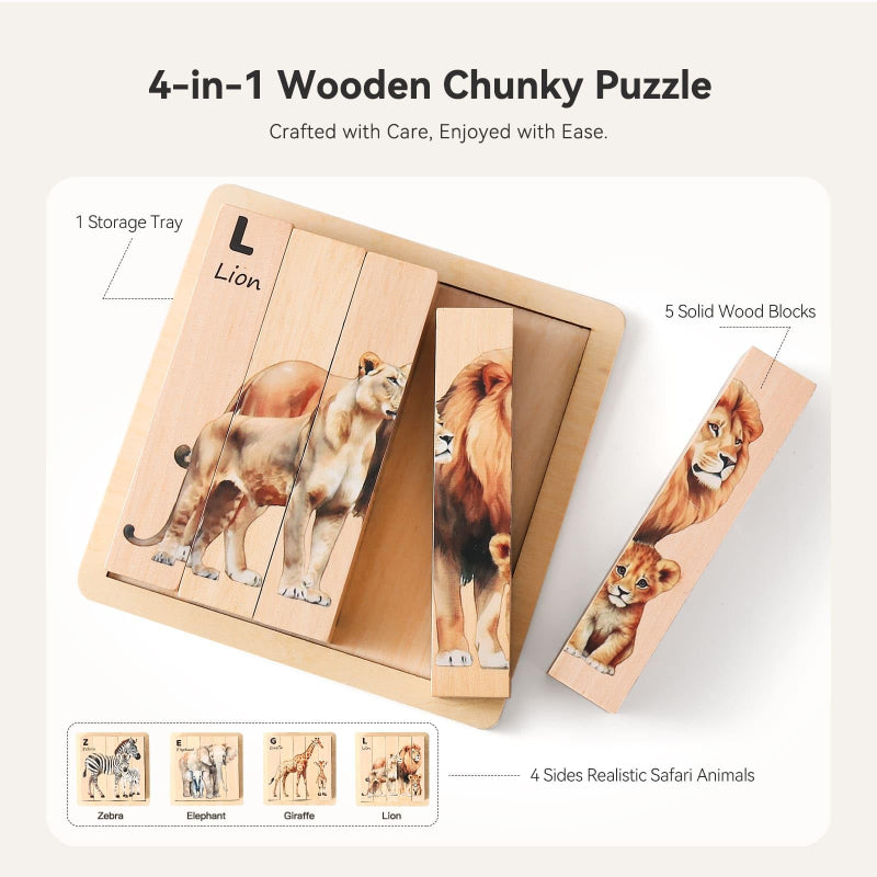 ZooStack – Wood & Interactive – Animal Blocks Puzzle