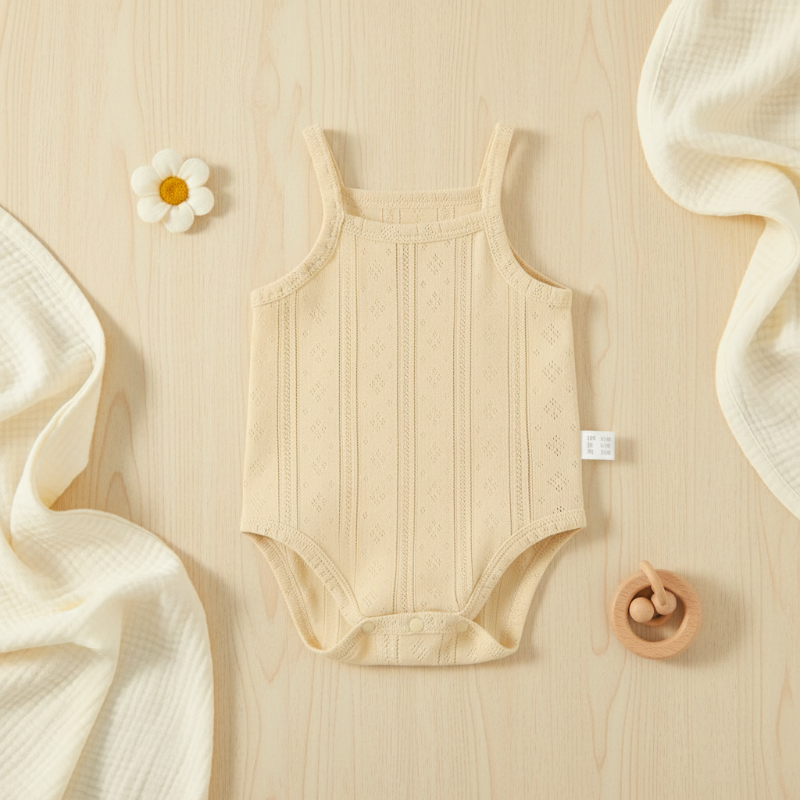 Summer Bodysuit – Lightweight & Comfortable – Knitted Baby Romper