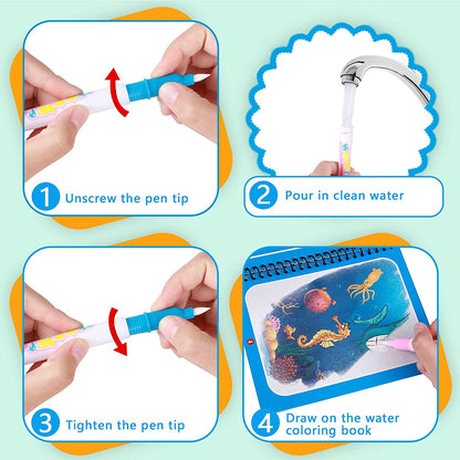 Magic Water Book™ - Reveal the Drawing - Coloring Book