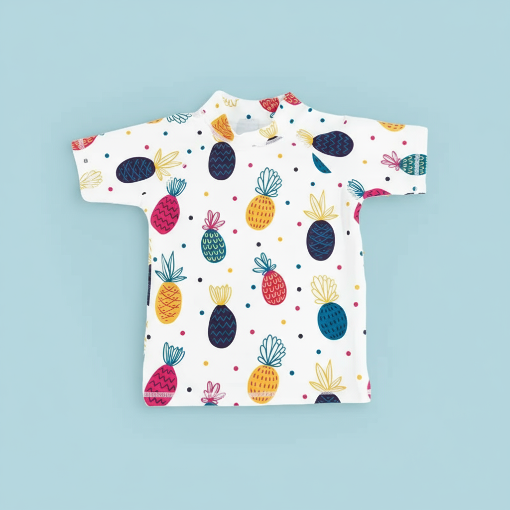 SunnyGuard – Summer & Protective – Anti-UV Kids Swim Shirt with Short Sleeves