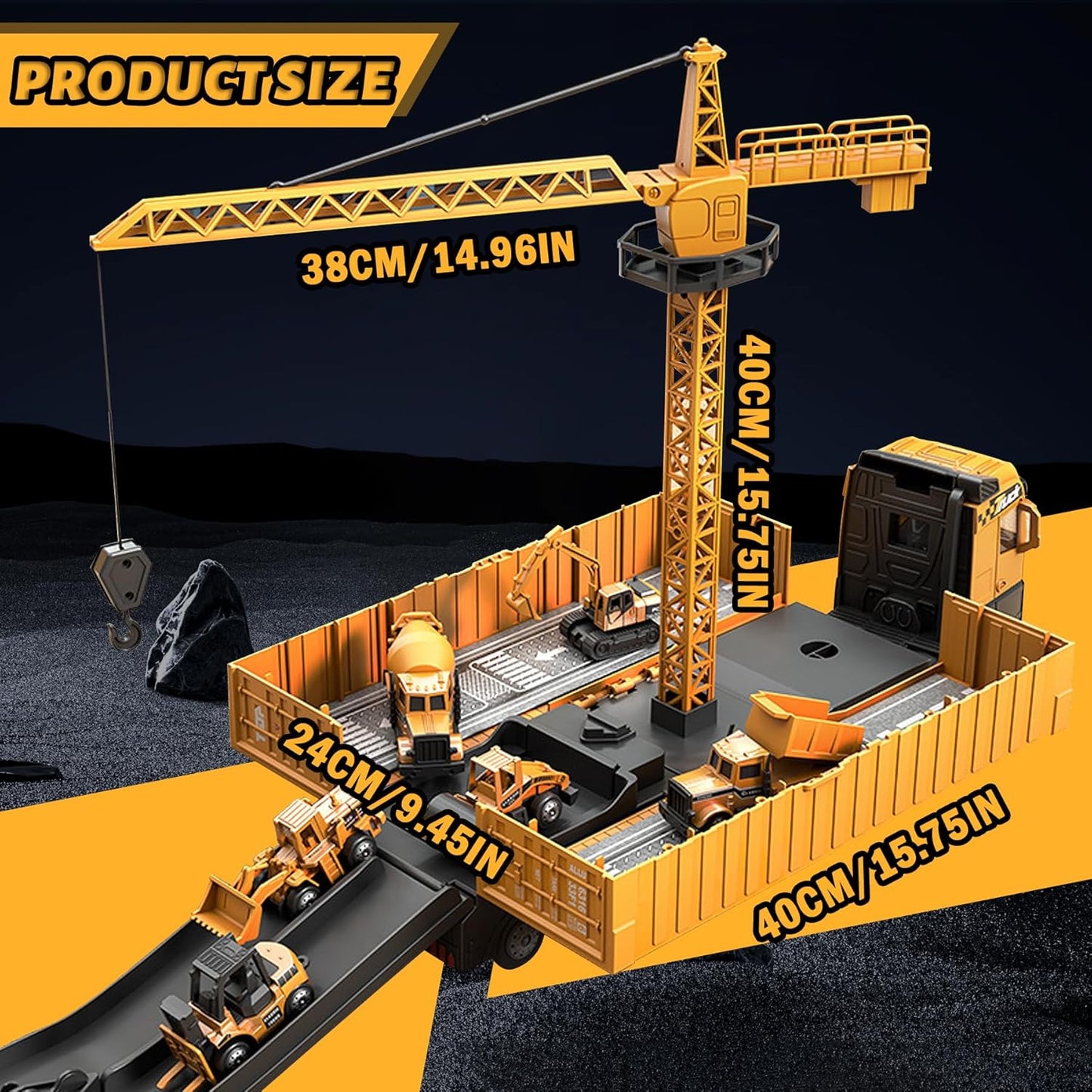 ConstructoKids – Learn & Build – 2-in-1 Construction Truck Playset