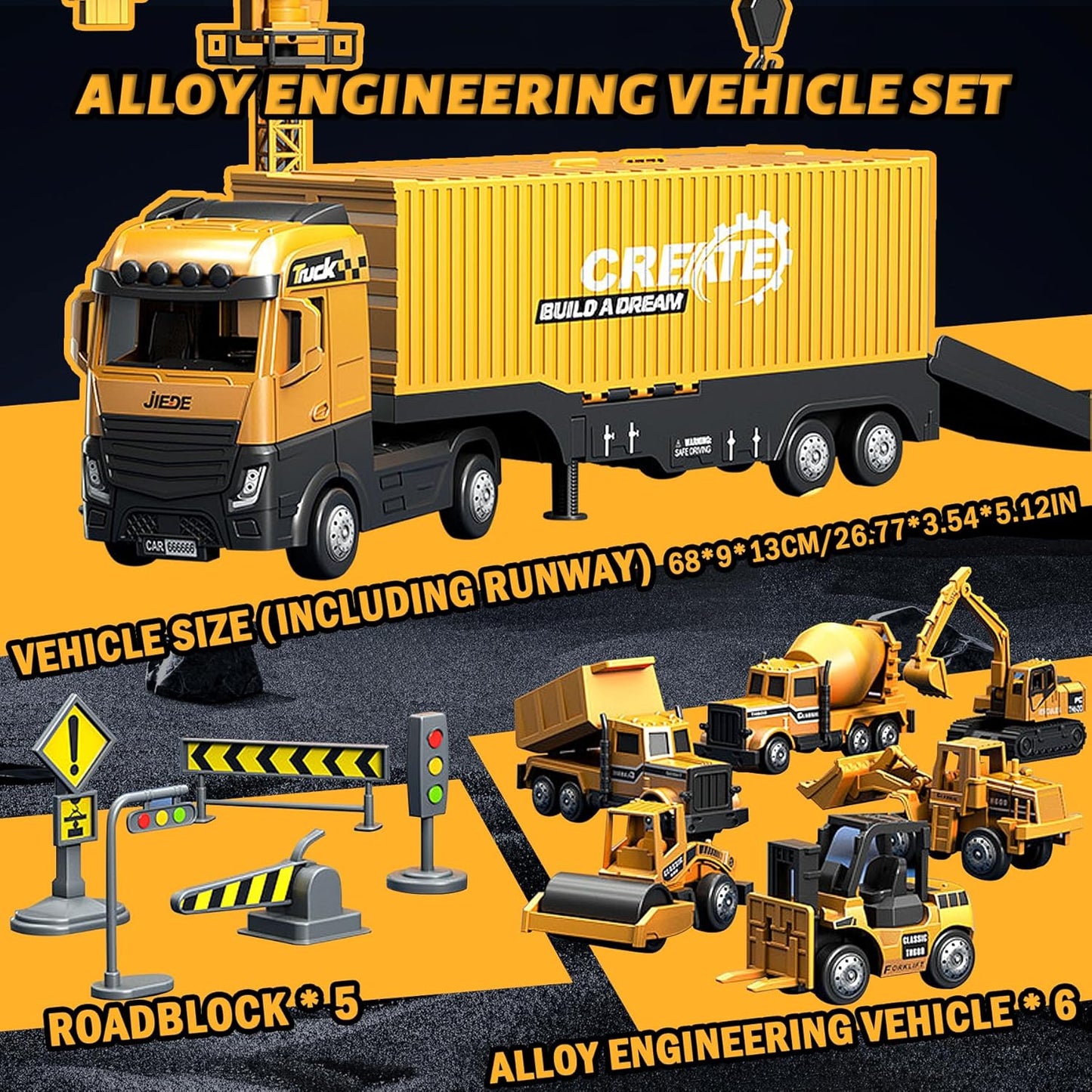 ConstructoKids – Learn & Build – 2-in-1 Construction Truck Playset