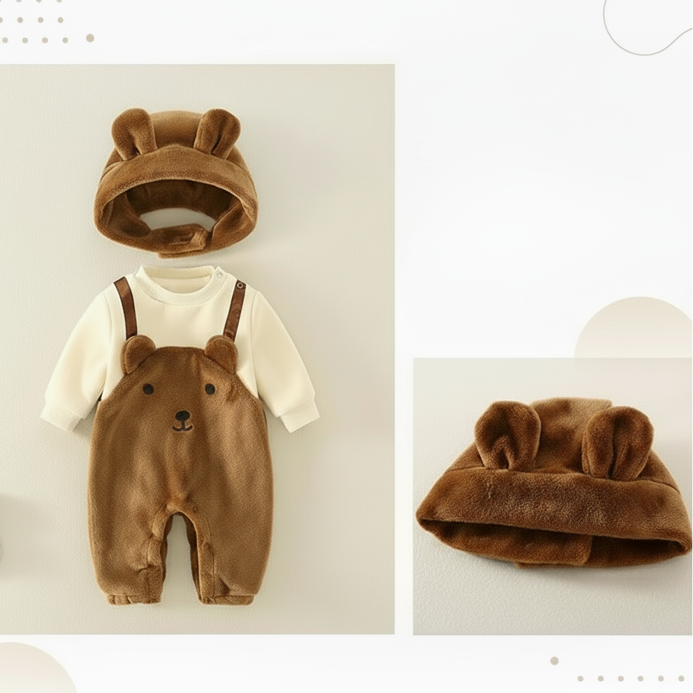 MiniSnow – Cozy & Protective – Plush Bodysuit & Hat