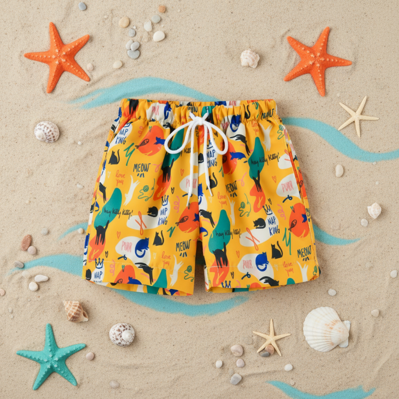 Beach Shorts – Lightweight & Playful – Tropical Children’s Swim Shorts