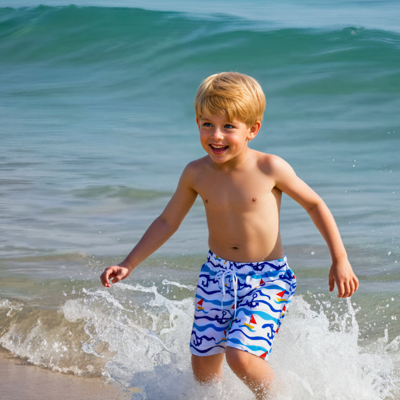Beach Shorts – Lightweight & Playful – Tropical Children’s Swim Shorts