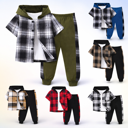 Boys Checkered Outfit – Trendy and Comfortable – Checked Children's Clothing Set