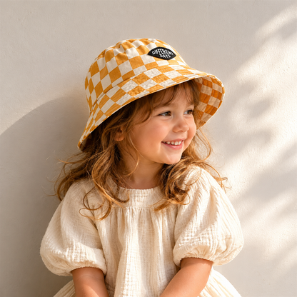 Bucket Hat – Cute & Protective – Kids Checkered Hat