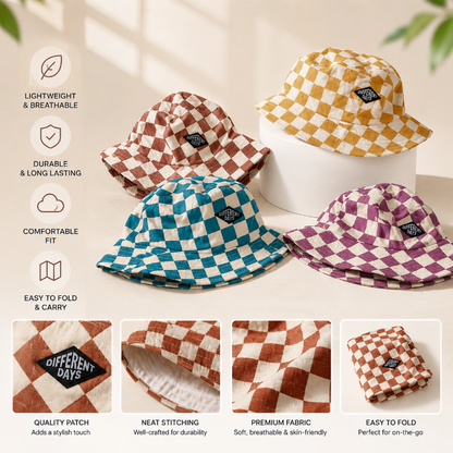 Bucket Hat – Cute & Protective – Kids Checkered Hat